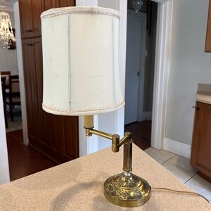 Vintage 1960’s Leviton Swing Arm Brass 13” Table Desk Lamp